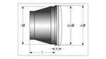 Główny główny światło głowicy LED wkłada typu 7 z pierścieniem światła parkingowego, okrągły, czarny, 5 3/4 ”226-021