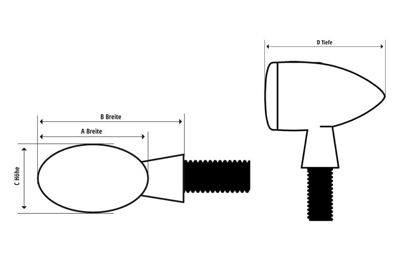 Micro-bullet tylnych LED Highsider, czarny, zabarwiony 255-119