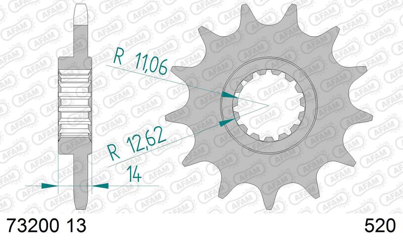 Afam Steel Standardowy przedni sprock 73200-520