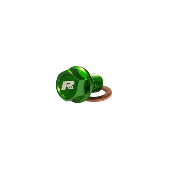 RFX Pro Magnetyczna śruba odpływowa (zielona) [M10 x 22 mm x 1,5] - Kawasaki KXF450/450R FXDB2020099GN