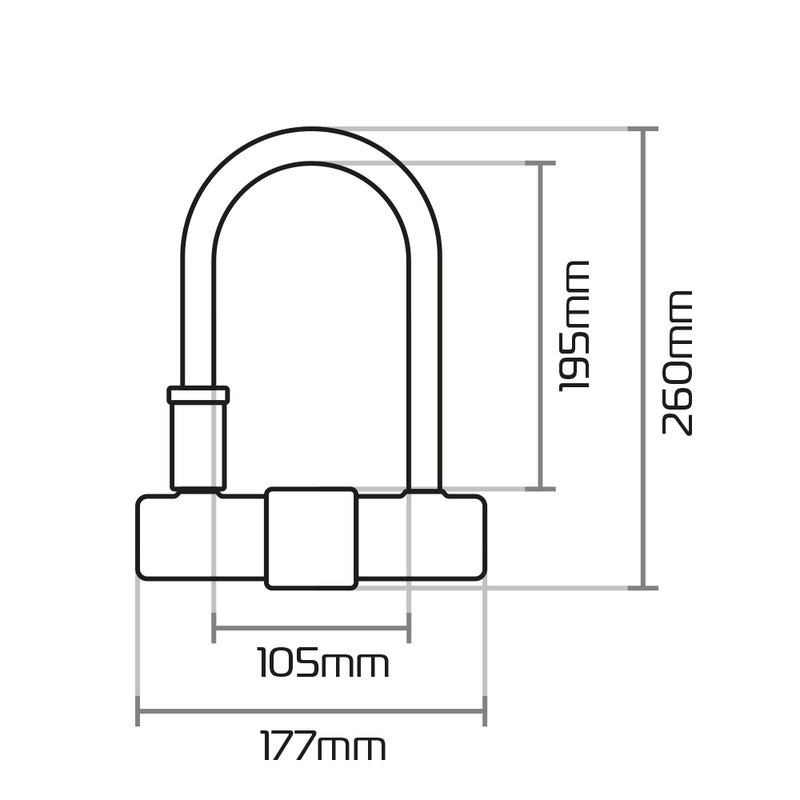 Oxford Magnum U -lock z nawiasem - 170x285mm LK223