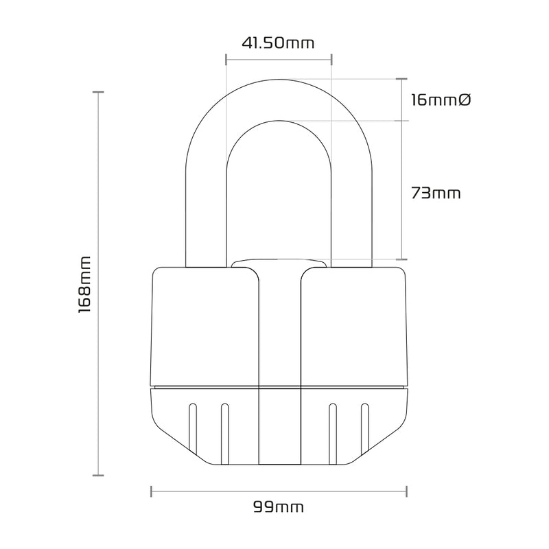 Oxford Boss Alarm Lock 16 mm + łańcuch 12 mm x 1,5 m LK481