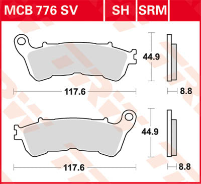 TRW Brake Pad Organic Street MCB776