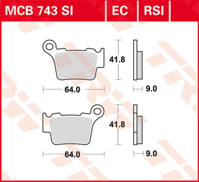 TRW Brake Pad Organic Offroad MCB743EC