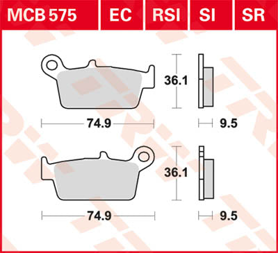 TRW Brake Pad TRW MCB575SI MCB575SI