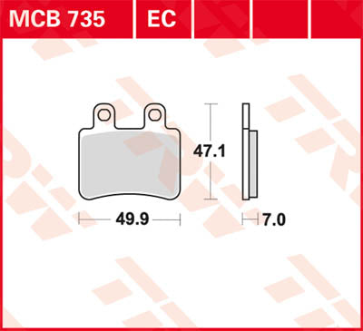 TRW Brake Pad Organiczny -125 MCB735EC
