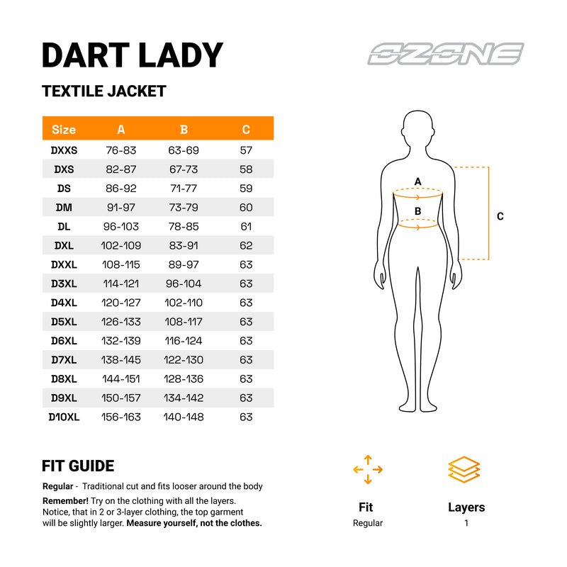 Ozone Lady Textile MC Jacket Dart Black