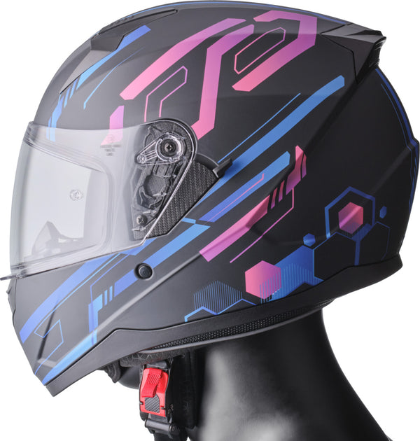 Kask motocyklowy GMS Integral Hexago matowy/niebieski/fioletowy