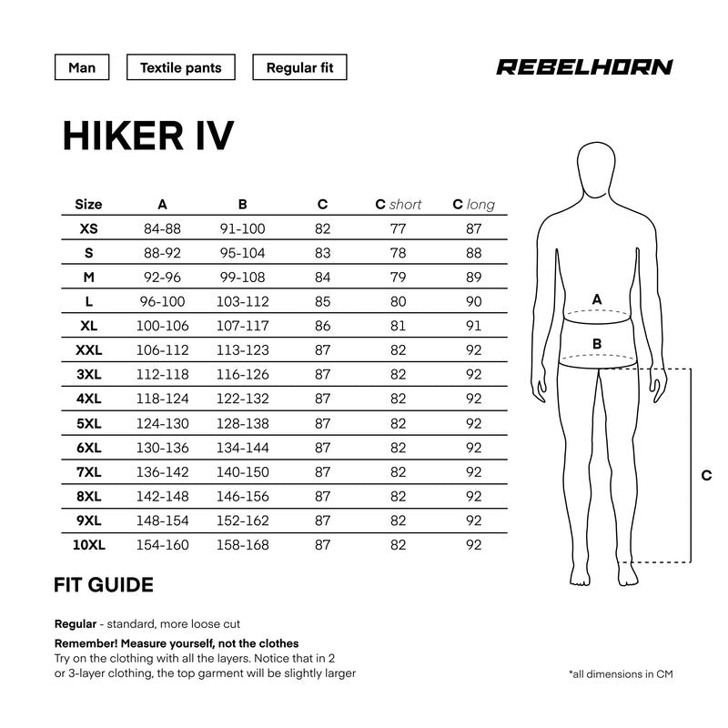 Rebelhorn Tekstile MC-spanty turysta IV Black