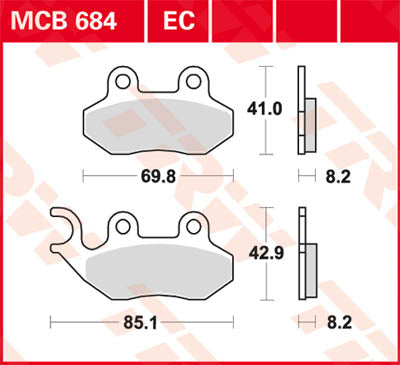TRW Brake Pad Organiczny -125 MCB684EC
