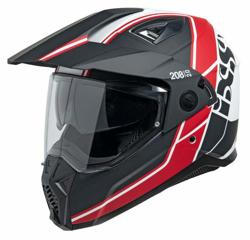 iXS Adventure Motorcycle Helmet 208 2.0 Black /White /Red 