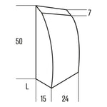 Måttskiss för Held ryggsäck Allround vattenavvisande i storlek L, med höjd 50 cm, bredd 24 cm och djup 15 cm.