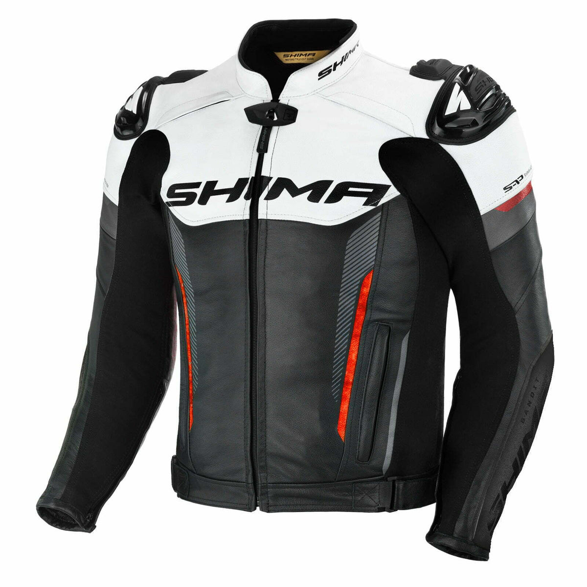 Shima Mc-Leather Jacket Bandit Black /Red /White