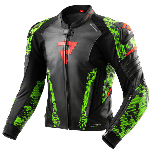 Rebelhorn Mc-Leather Jacket Veloce Black /Camo Green