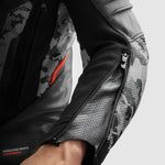 Rebelhorn Mc-Leather Jacket Veloce Black /Camo Grey