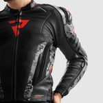 Rebelhorn Mc-Leather Jacket Veloce Black /Camo Grey