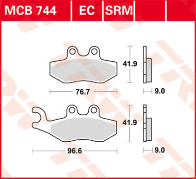 TRW Brake Pad Organiczny -125 MCB744EC