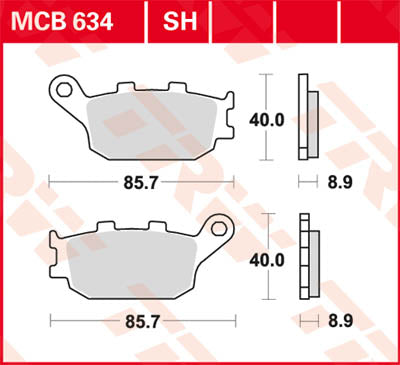 TRW Brake Pad TRW MCB634SH MCB634SH