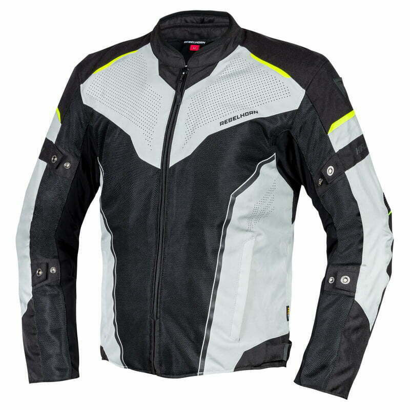 Rebelhorn Textile Motorcycle Jacket Hiflow IV Black / Silver / Flu 