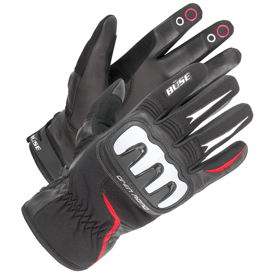 Büse MC-Gloves Open Road Sport Black /Red