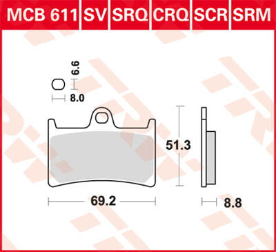 TRW Brake Pad TRW MCB611SV MCB611SV