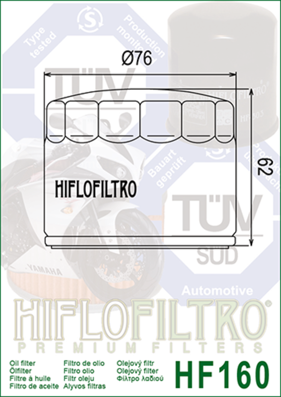 HIFLOFILTRO Oil Filter - HF160 HF160