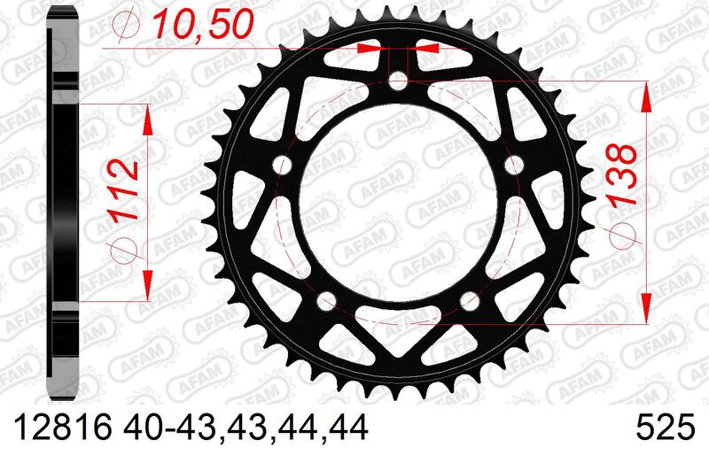 Afam Steel Standard tylny sprock 12816 - 525