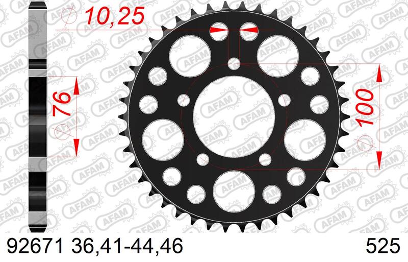 Afam Steel Standard tylny sprock 92671 - 525