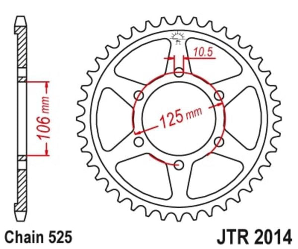 JT SPORCKETY STALNY STANDY SKROCK 2014 - 525 JTR2014.46