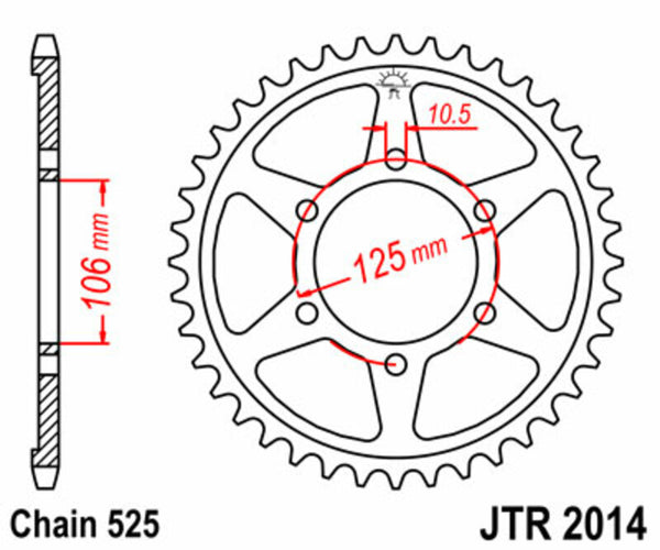 Stalowy standardowy SPROCK JT SPROCK 2014 - 525 JTR2014.48