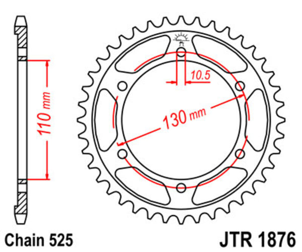 JT SPROCK STEL STANDORY STANDY SPROCK 1876 - 525 JTR1876.44