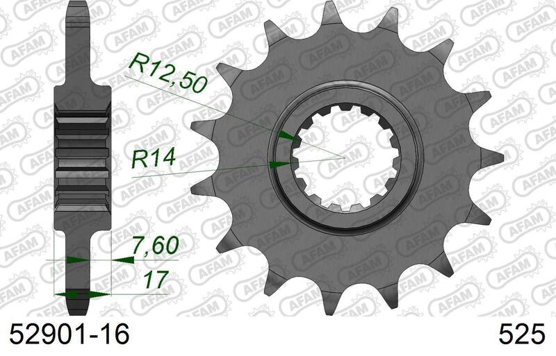 Afam Steel Standardowy przedni sprock 52901 - 525