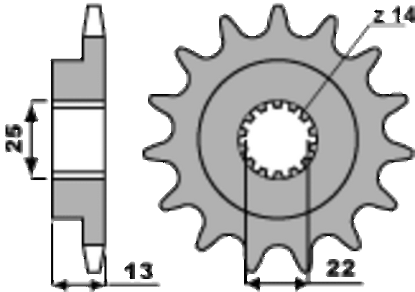 PBR stalowy standardowy przedni sprock 2201 - 525 2201 16 18C