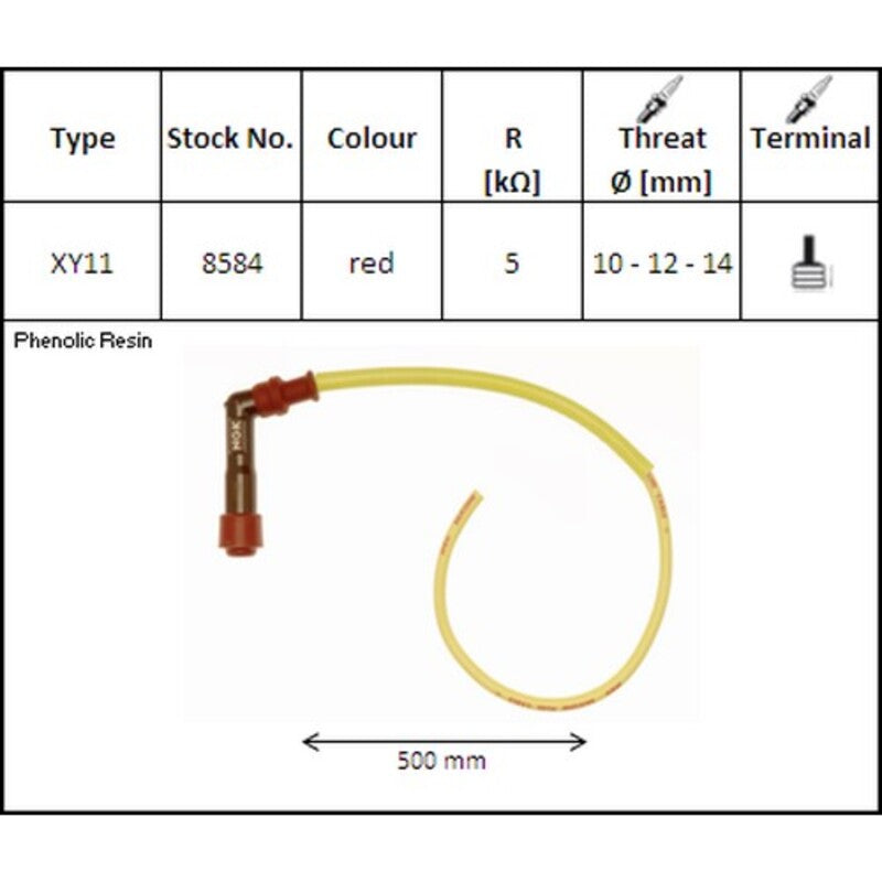 Kabel zapłonowy NGK LY11 - 102 ° Projektowanie