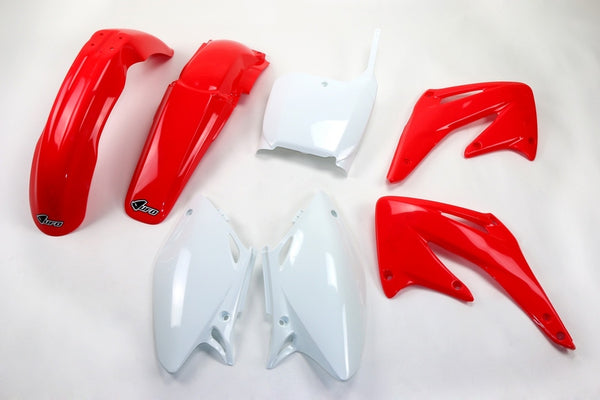 Zestaw plastikowy UFO Kolor czerwony/biały honda CRF250R/450R HOKIT106@999