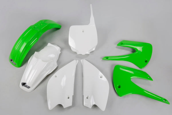 UFO Zestaw plastikowy Kit OEM (2013) Zielone/białe Kawasaki Kx85 Kakit218@999