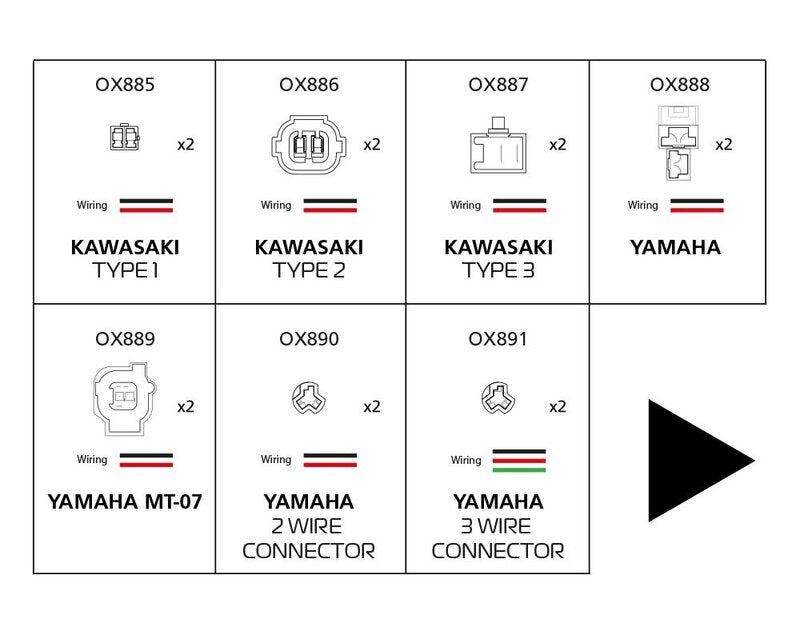 Kabel adaptera wskaźnika Oxford - Kawasaki typu 1 Ox885