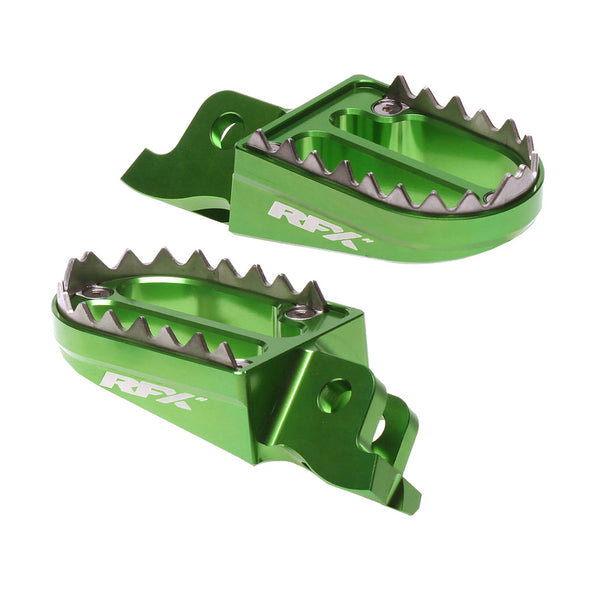 RFX Pro Series 2 Footrests (zielony) - Kawasaki KXF250/450