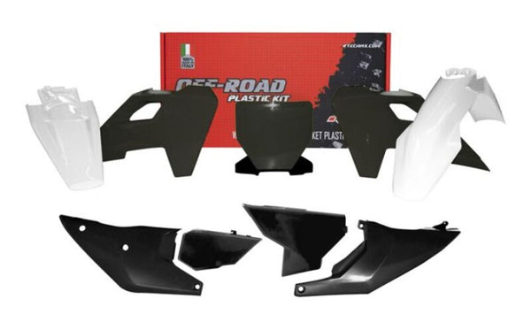 Racetech Plastic Kit 7 parts-Black & White (R-Kithsq-Nr1-523)