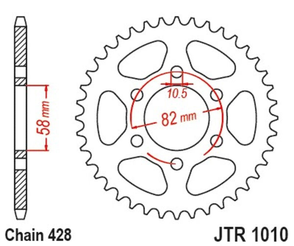 Stalowy skór stalowy JT Sprock 1010 - 429 JTR1010.43