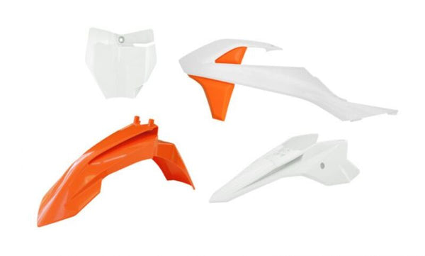 Racetech Plastic Kit-4 części pomarańczowe /białe do KTM R-KITKTM-AR3-050