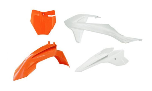 Racetech Plastic Kit-4 części pomarańczowe /białe do KTM R-KITKTM-AR4-050