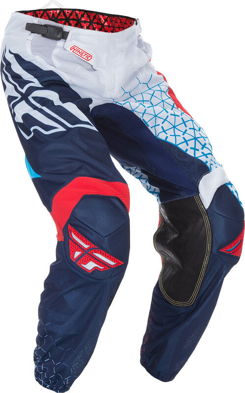 Fly Racing Kinetic Trifecta Mesh Pants - czerwony/biały/niebieski 370-33228S