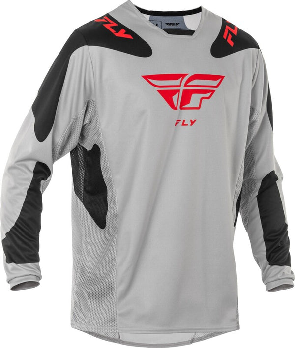 Fly Racing Kinetic Sym Jersey - Light Gray/Red/Black 378-420s