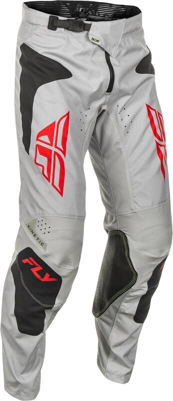 Fly Racing Kinetic Sym Pants - jasnoszary/czerwony/czarny 378-43032