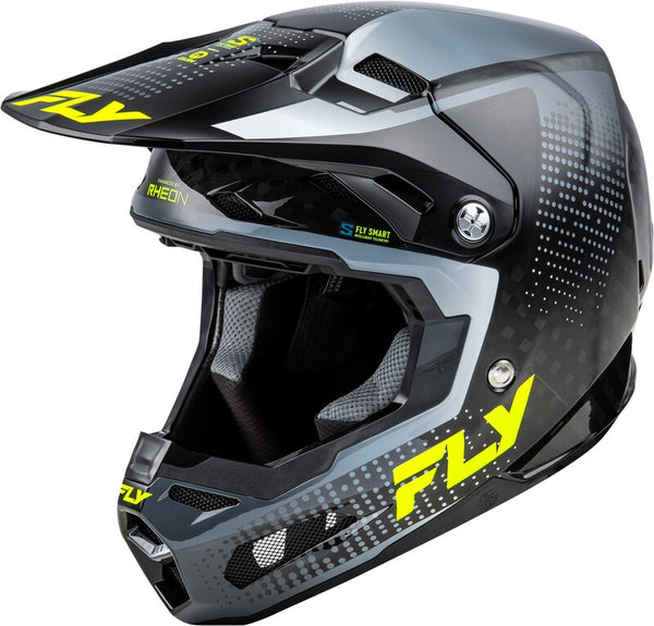 Fly Racing Formula's Carbon Protocol Helmet-Black Carbon/Gray/Hi-Vis 73-4464x