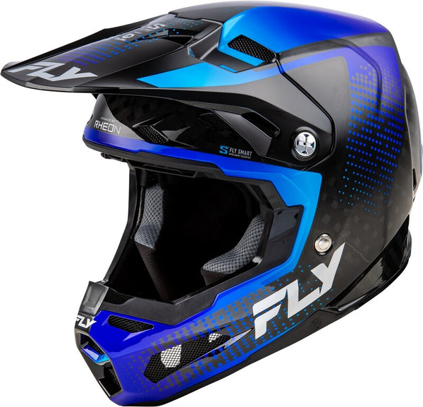 Fly Racing Formula's Carbon Protocol Helmet - Black Carbon/Blue 73-4466X