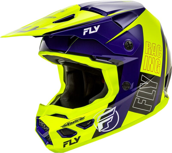 Fly Racing Kinetic Rally Helmet-Hi-Vis/Blue/Black 73-8661S
