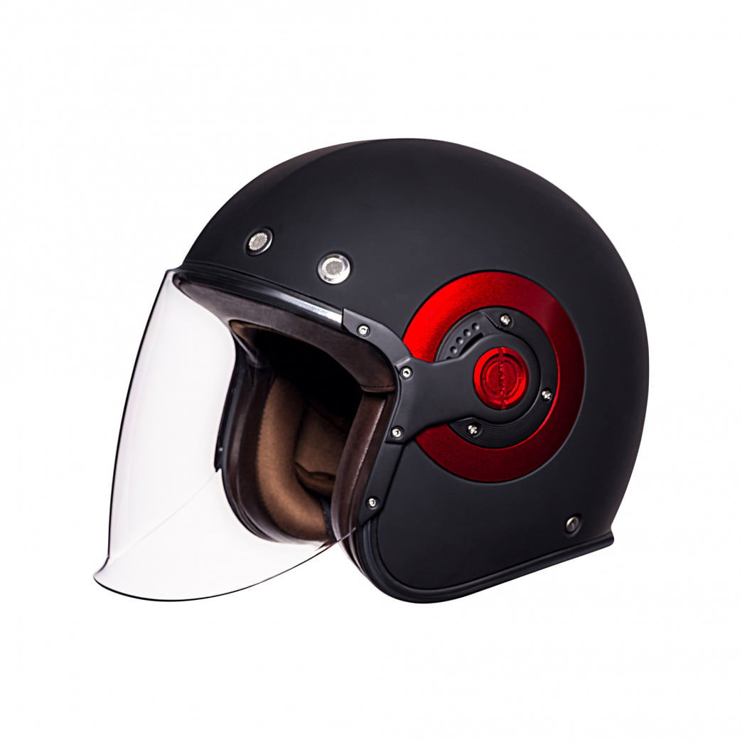 SMK JET MC HELMET RETRO Black /Red