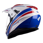 UFO Adventure MC Helmet Aries White /Blue /Red